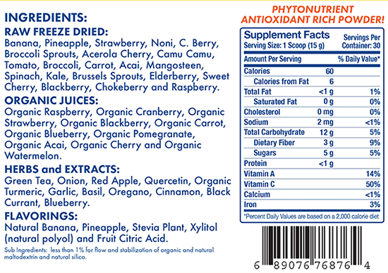 Optimal Fruit and Veggie Plus